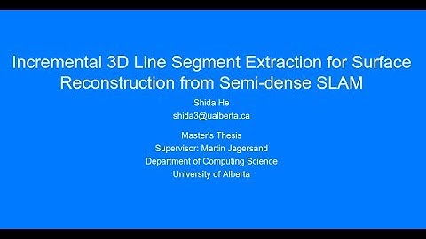 Incremental 3D Line Segment Extraction for Surface Reconstruction from Semi-dense SLAM