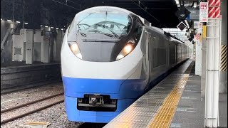 E657系ｶﾂK-1編成（ブルーオーシャン）が特急ひたち9号いわき行きとして水戸駅4番線に到着停車する動画（2024.5.1）