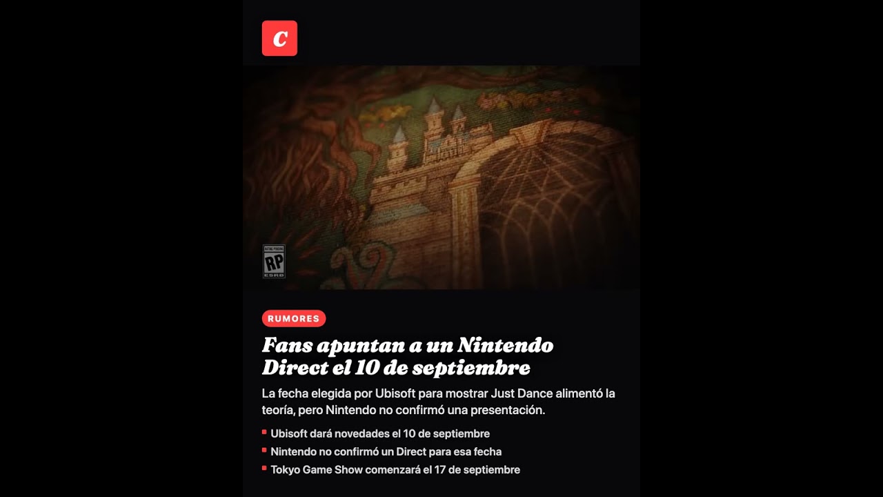 Fans apuntan a un Nintendo Direct el 10 de septiembre