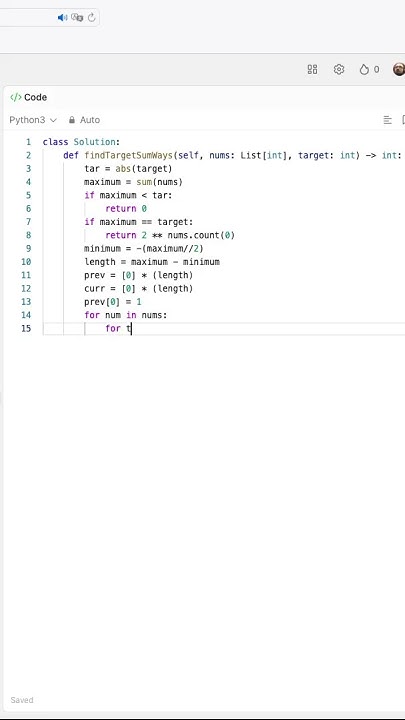 Leetcode #494: Target Sum #python #leetcode #coding #programming # ...
