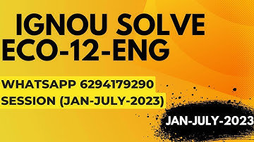 eco-12 solved assignment 2022-23 / eco-12solved assignment 2023 in english/ ignou eco-12