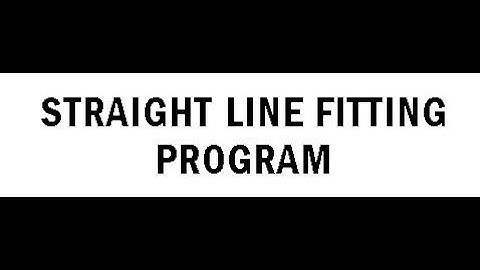 Fitting Straight Line Program