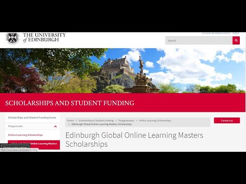 Fully-Funded Online Masters Scholarships @ Uni Edinburgh (with Stipend)