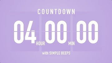 4 Hour Countdown Timer ⏳ Flip Clock with Bell Alerts 💜🔔