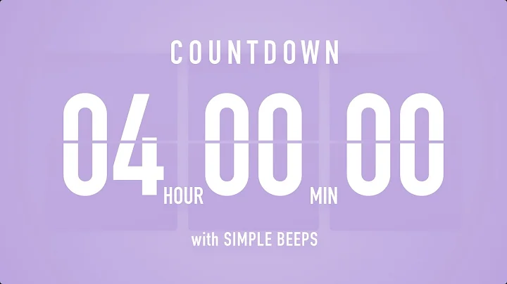 4 Hour Countdown Timer ⏳ Flip Clock with Bell Alerts 💜🔔