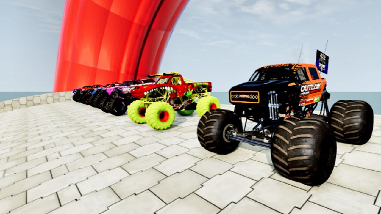Epic High Speed monster trucks jumps & crashes #013 – BeamNG Drive | ASky BeamNG