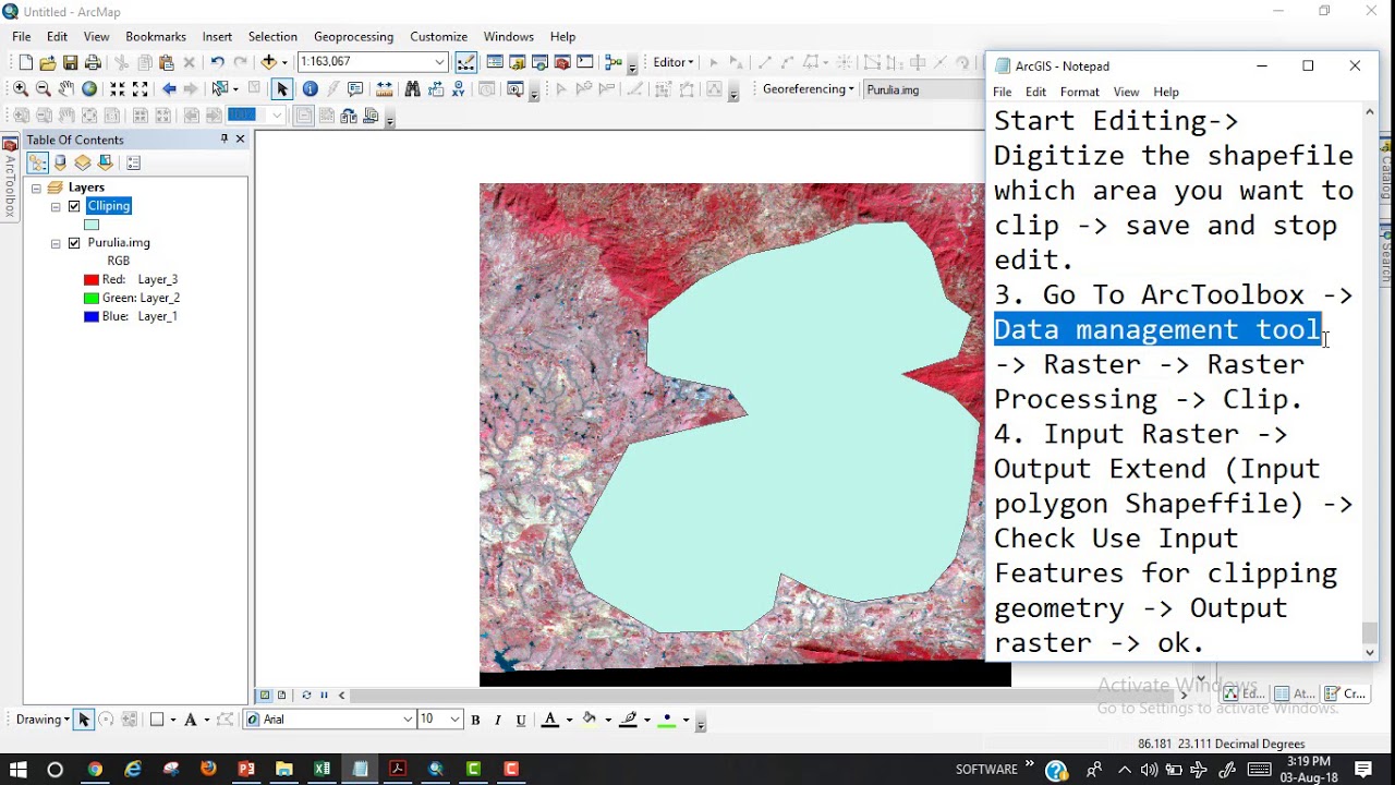 How to clipping or Subsetting of a raster layer in ArcGIS 10.3 - YouTube