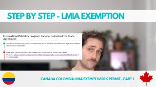 StepbyStep: LMIA Exempt Work Permit for Colombians to work in Canada  Part 1