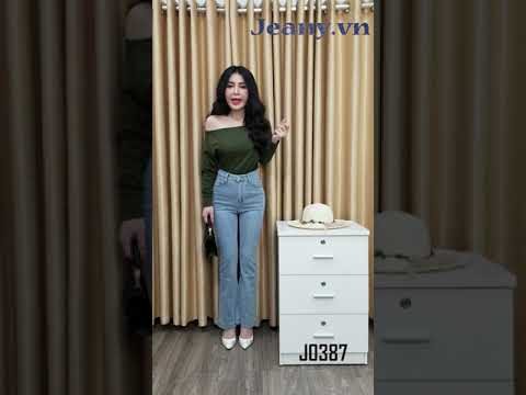 Quần Jean Nữ Ống Loe Màu Xanh Đậm Siêu Đẹp Và Thời Trang J0386 | quần bò xanh nữ