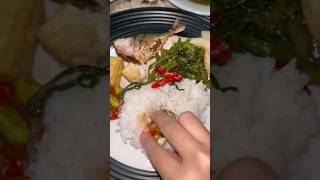 Ikan Goreng, Tumis Kangkung, Nasi Anget, Enaaakk Banget