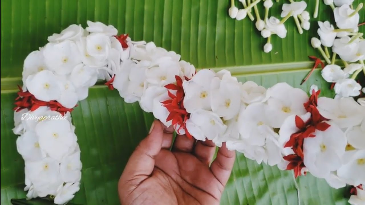 Easy flower mala for god/Crape Jasmine/Pinwheel Jasmine/Idly poo/how to