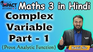 Complex Variable Part - 1 (Prove Analytic Function)  | Maths - 3 in Hindi (हिंदी ) #engineering