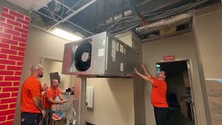 Watch us install a Carrier 10-ton Heat Pump Split!
