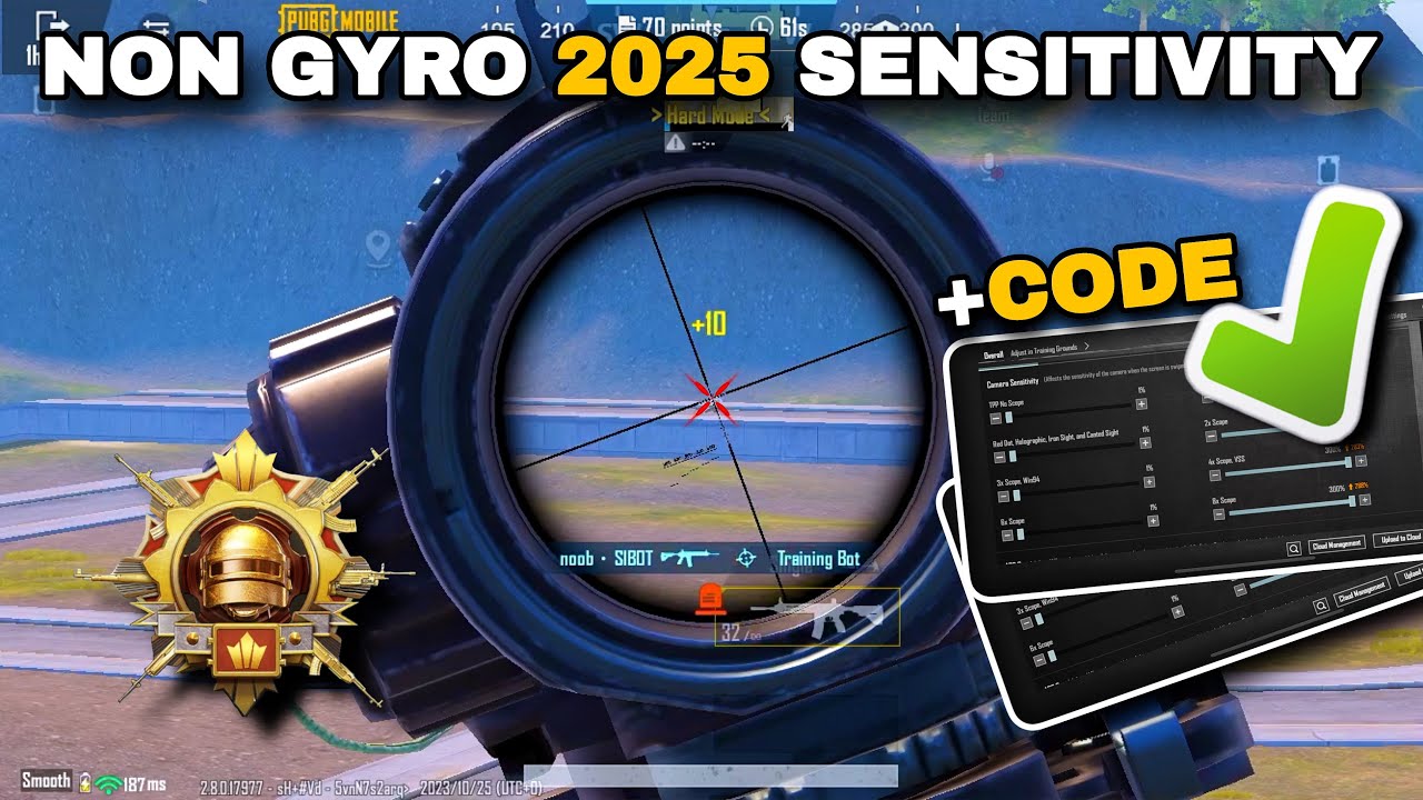 PUBG MOBILE SENSITIVITY SETTINGS 2025 NON GYRO🔥BEST SENSITIVITY +CODE✅COPY & USE!