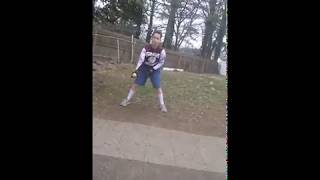 Tommy demonstrating soft hands fielding drill