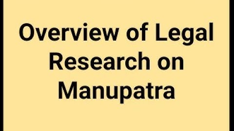 Webinar on Overview of Legal Research on Manupatra