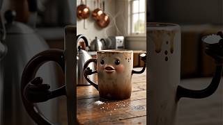 ☕ Funny Coffee Mug Comes Alive 😱 | Cute AI Animation #Shorts #ai #animation #trending