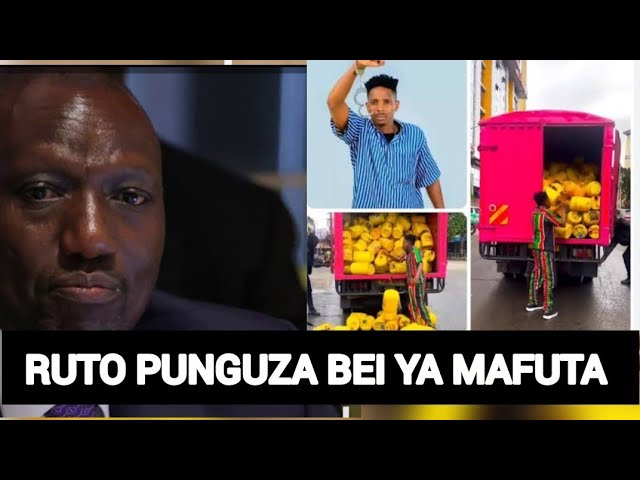 RUTO PUNGUZA MAFUTA Eric omondi dramas at Nairobi CBD with lorry full of empty jericans