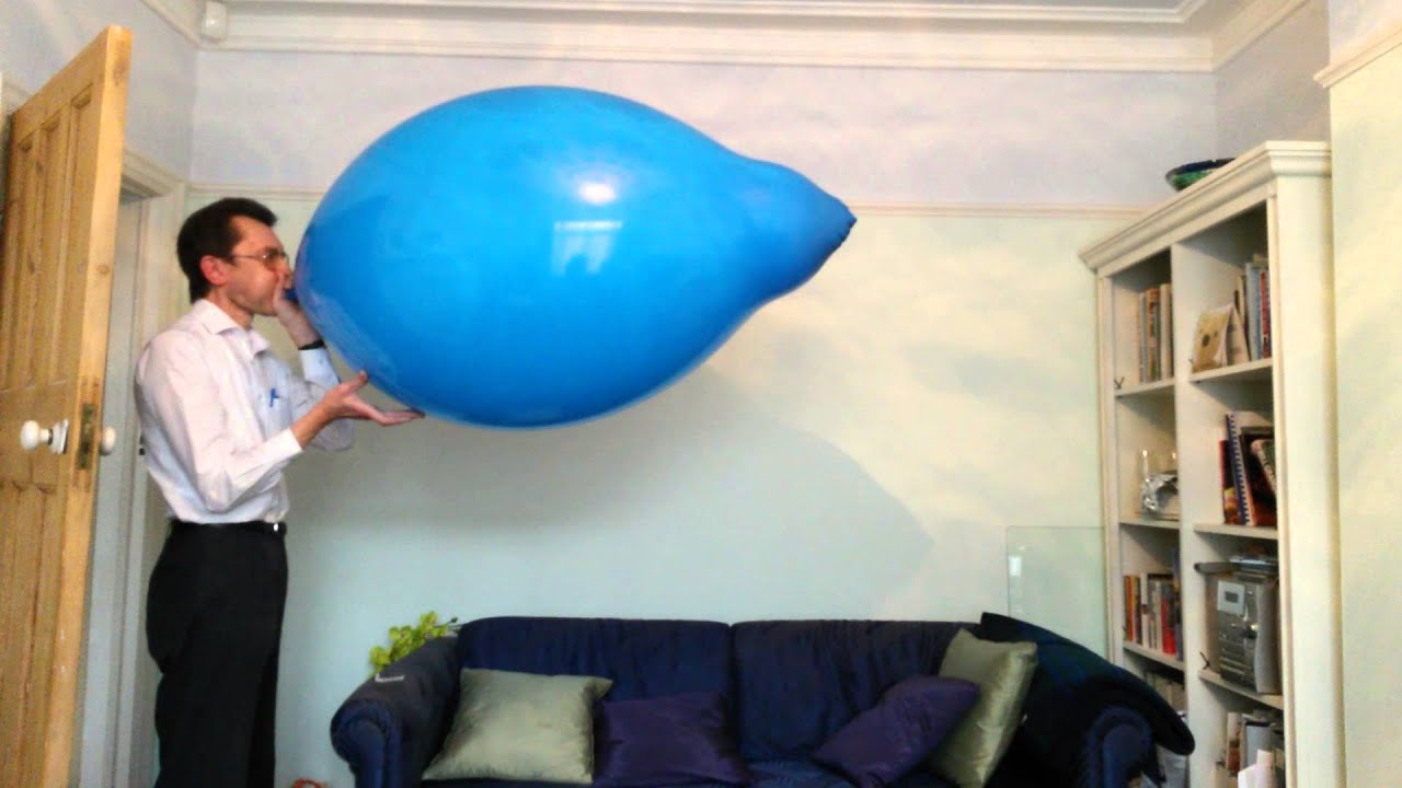 Blowing up to burst a blue balloon Part 1 YouTube