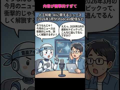 人工知能･AIに関するニュース(2026年3月分)Podcast配信など #shorts #横田秀珠