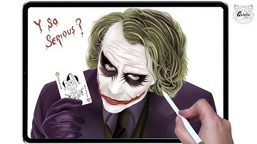 Drawing The Joker (Heath Ledger) in procreate