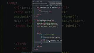 JavaScript Form Validation #html #javascript #js #shorts