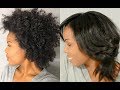 How To: Straighten Natural Hair - Blow Out, Straighten, Trim, and Silk Wrap