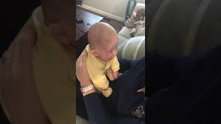 4 month twin baby learning how to laugh with mommy