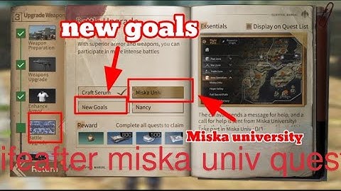 lifeafter miska university quest| lifeafter battle upgrade quest | lifeafter new goals quest
