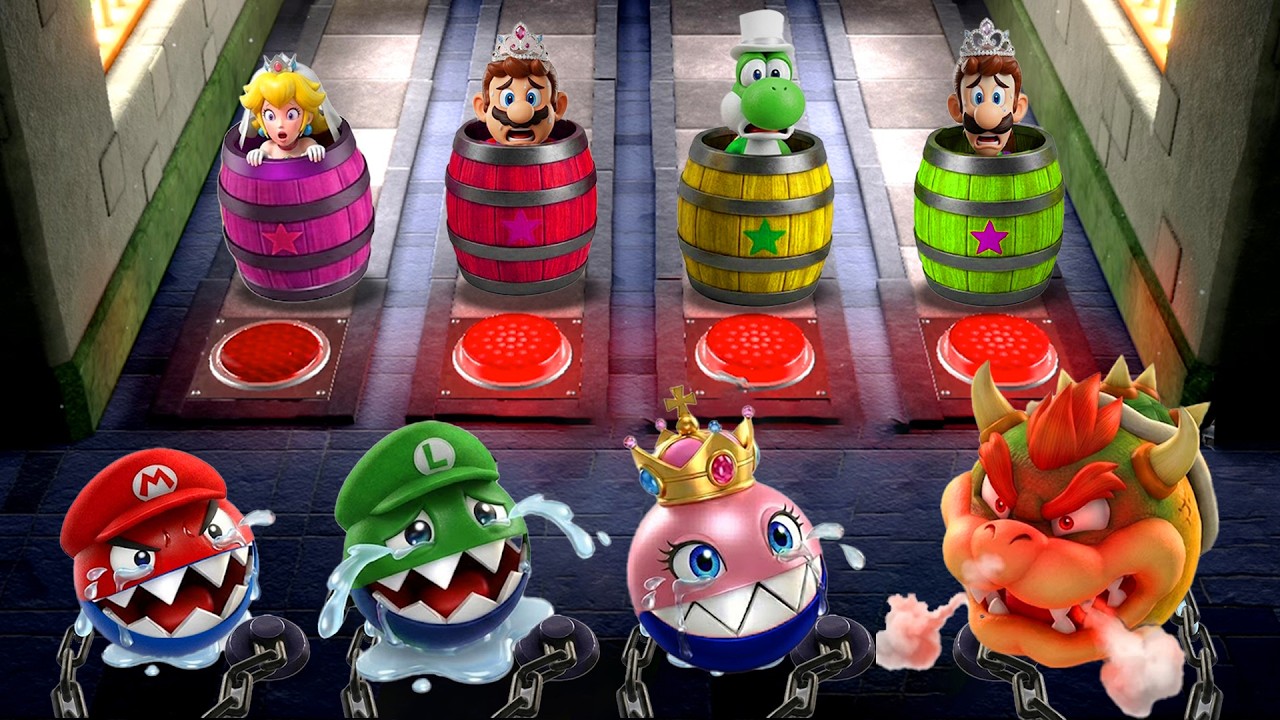 【マリオパーティスーパースターズ】 ミニゲーム4人対決！ピーチ VS マリオ VS ヨッシー VS ルイージ –