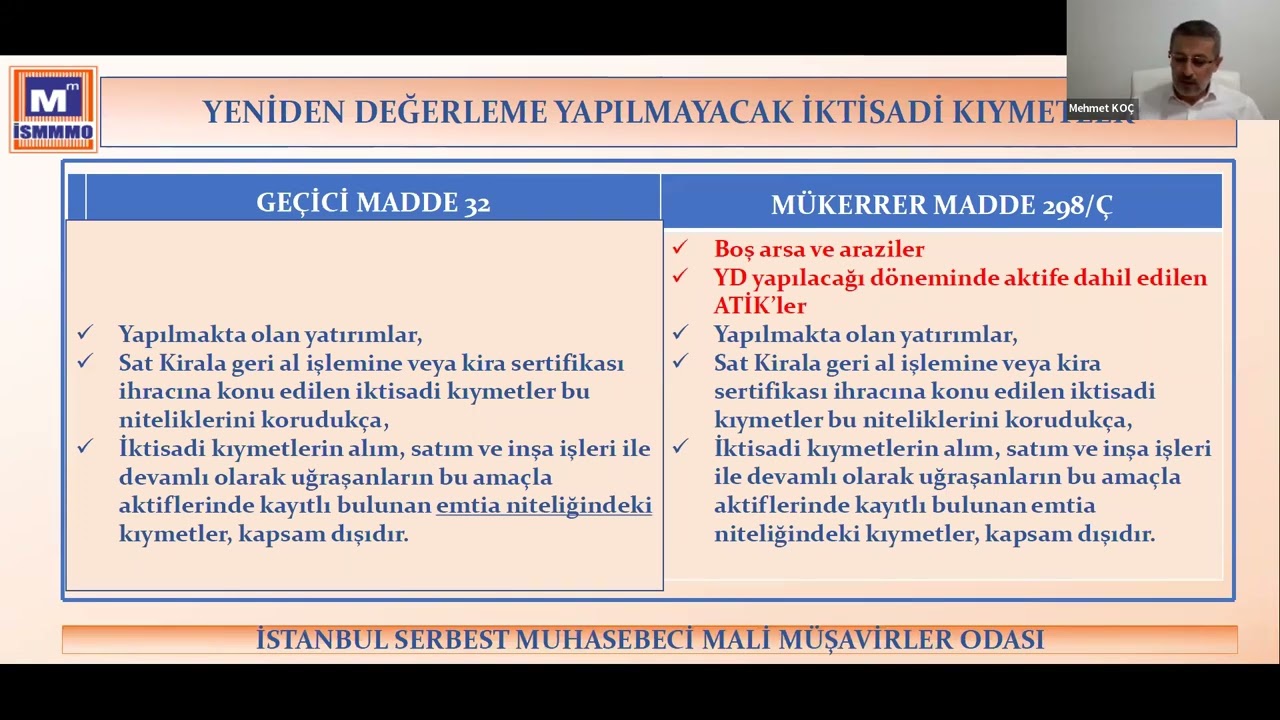 YENİDEN DEĞERLEME UYGULAMALARI