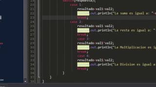 Curso Java Ejemplo: Programa que suma,resta,multiplica y divide con el uso de Switch
