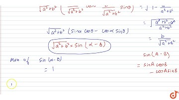 Find the maximum and minimum values of the following expressions (i) `a cos theta - bsin theta ...