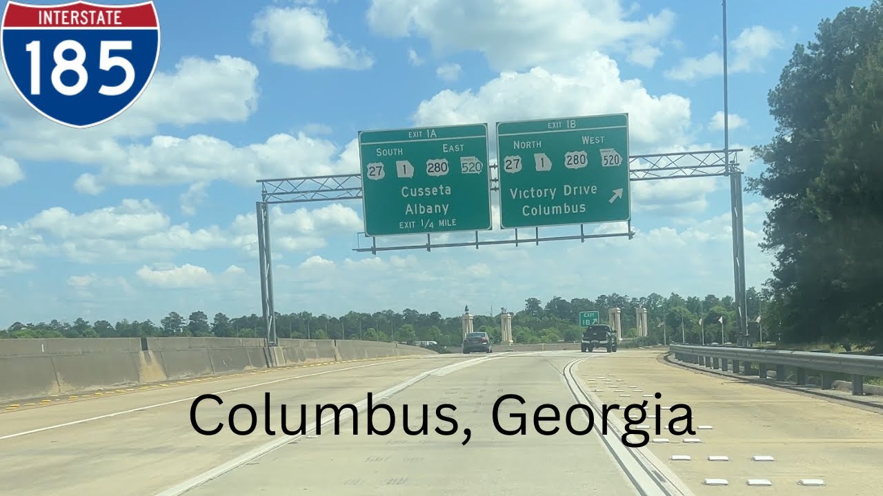 I-185 South - (Exit 10) - (Exit 1) - Columbus, GA - 4K Highway Drive - JoshtheYouTuber