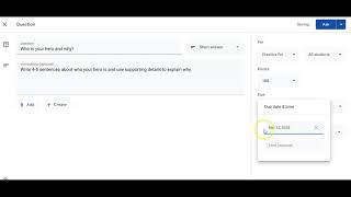 Assigning a Due Date in Google Classroom