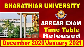 Bharathiar University Online Semester Examination Arrear Timetable Released