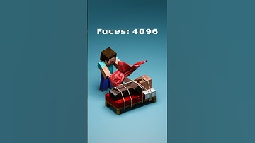 Minecraft Villager Cloth Simulation 1 to 4096 Faces! ft Steve