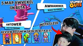 PLAY 5 MAP WORKSHOP AWVEXEL IN BETA & REVIEW BEST SKIN IN BETA 0.71 WITH ELZIO - Stumble Guys