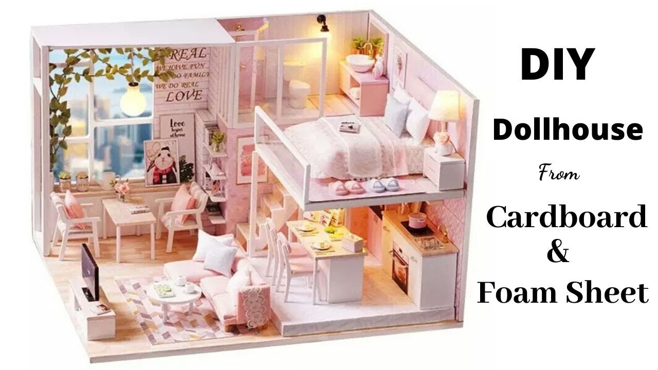 Diy Miniature Dollhouse Making Cardboard Dollhouse Making Easy Barbie Dollhouse Making Youtube