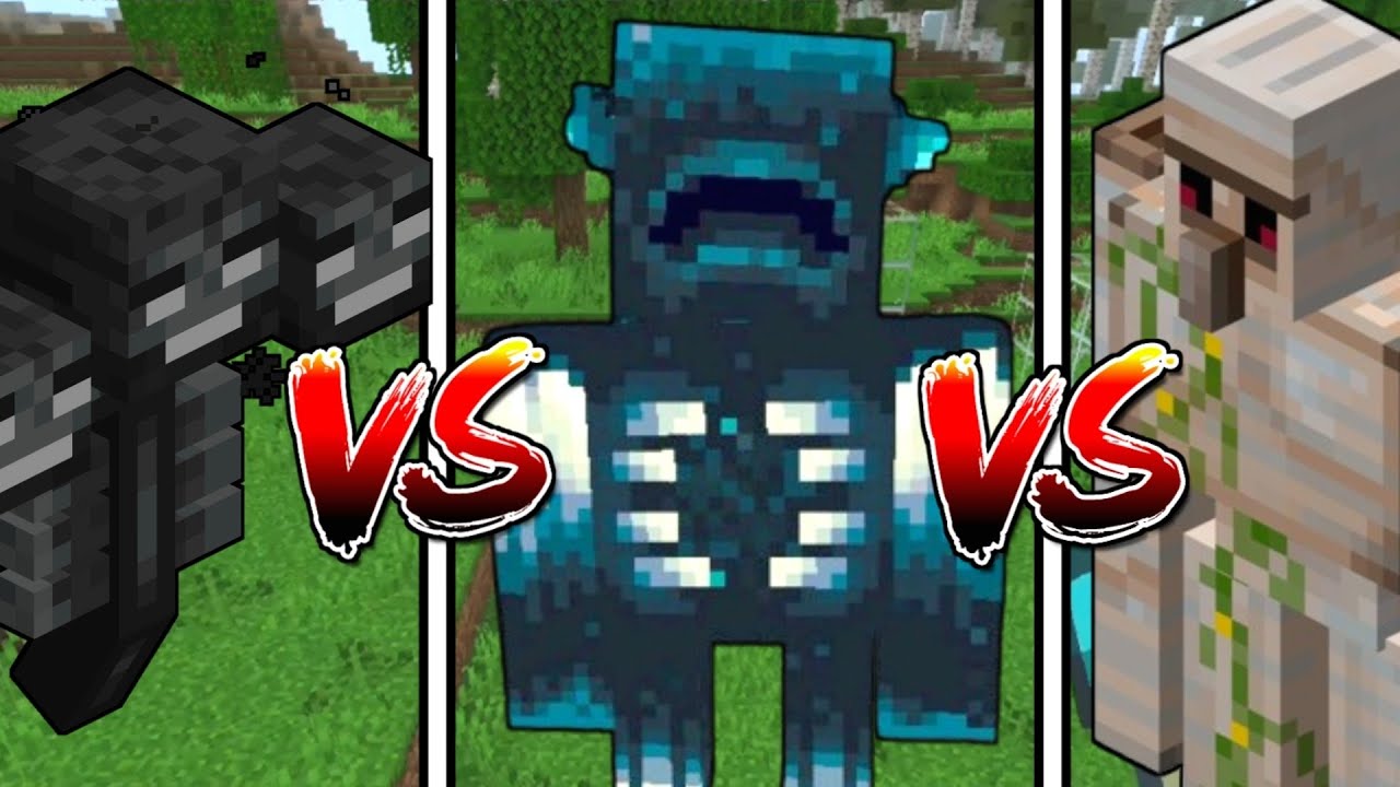 Warden VS Wither VS Iron Golem in Minecraft - YouTube