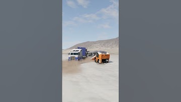 Bus is fired out of a cannon at a truck #beamngdrive #destruction #epiccrashes