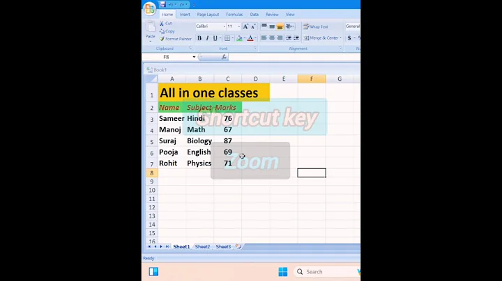 Data ko Zoom kaise kre Shortcut key 👌💯 #excel #tricks #exceltips #viral #zoom #computer #video