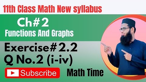 Exercise 2.2 Q2 (i-iv) | Class 11 Math Solutions | Functions & Graphs | Chapter 2 Full Explanation