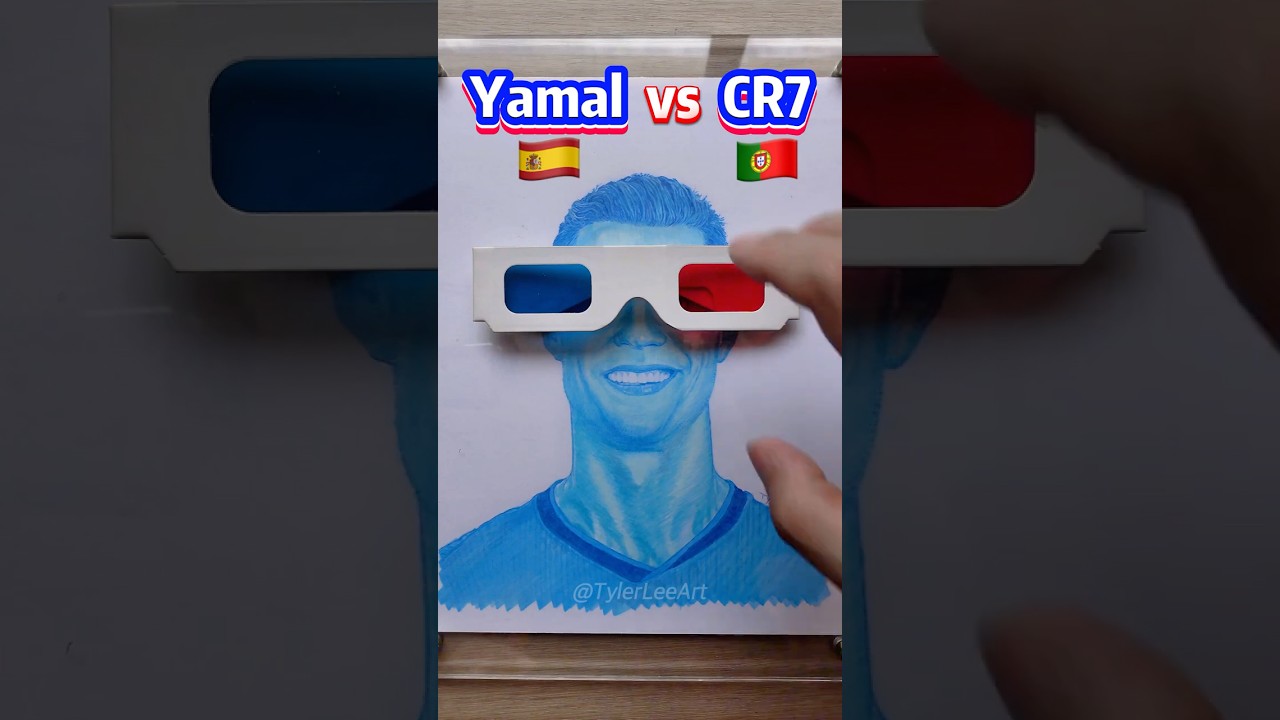 CR7 vs Yamal 🔥🇵🇹🇪🇸 #WorldCup2026 #3DGlasses #Drawing