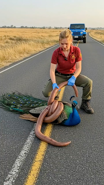 Park Ranger Saves Peacock From Deadly Giant Earthworm #wildlife  #rescue  #animals