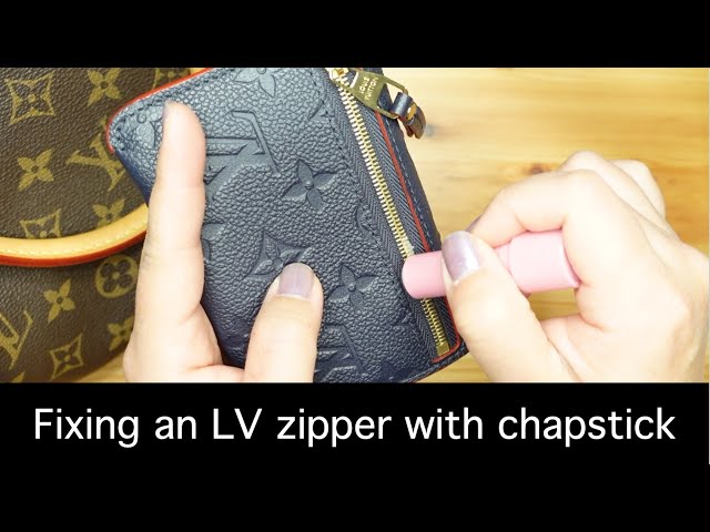 Fixing an LV zipper with CHAPSTICK??, Louis Vuitton