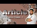 Article || English demo class by Ananta Sir || CrackIt