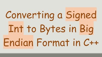 Converting a Signed Int to Bytes in Big Endian Format in C+ +