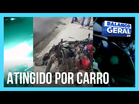 Motorista de carro de luxo atropela motociclista na Grande São Paulo