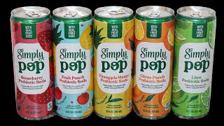Simply Pop Prebiotic Soda Strawberry, Fruit Punch, Pineapple Mango, Citrus Punch & Lime Review